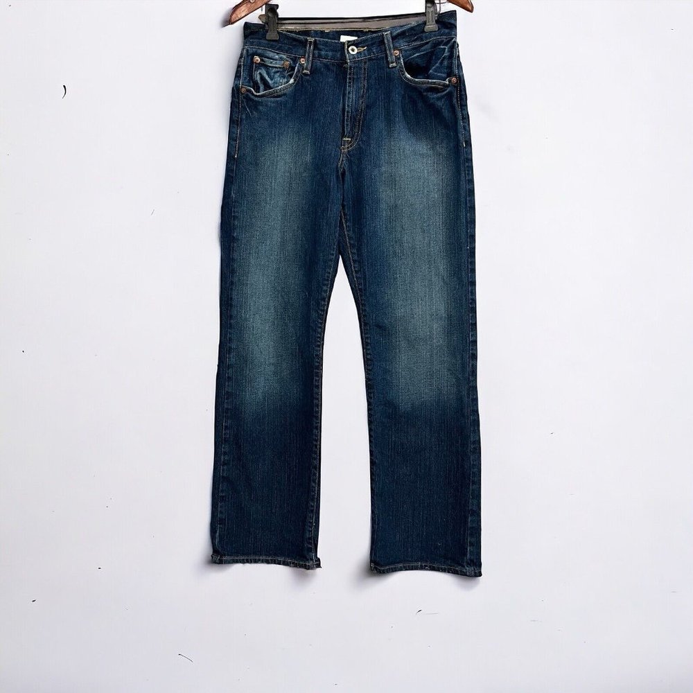Lucky Brand Jeans Women 31 Straight Leg Dark Wash Mid Rise Denim Cotton